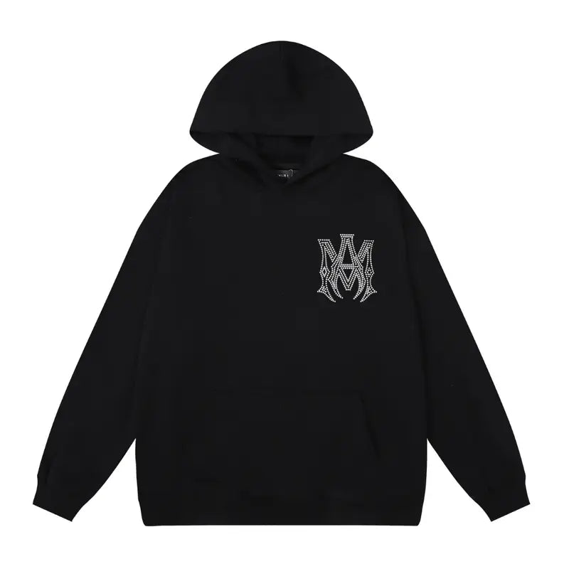 Exklusiver Amiri Silber-Logo Hoodie für Herren – Luxuriöser Streetwear Kapuzenpullover