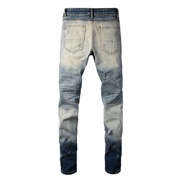 Amiri Gradient Blue Diamonds Patch Jeans – Luxus Designer Denim für Herren