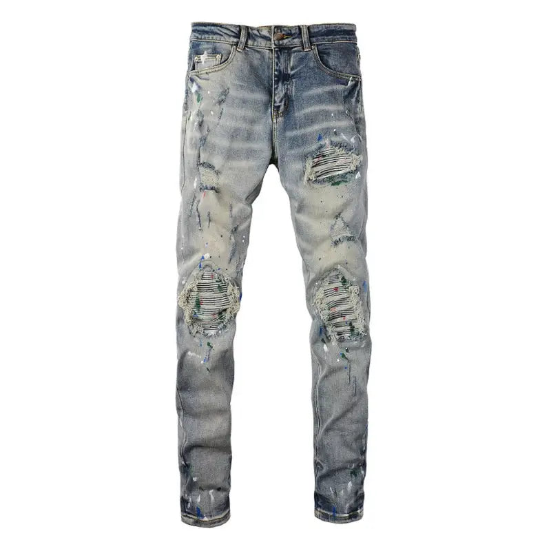 Amiri Distressed Blue Jeans Herren – Luxuriöse Designer Denim mit Rock'n'Roll Flair