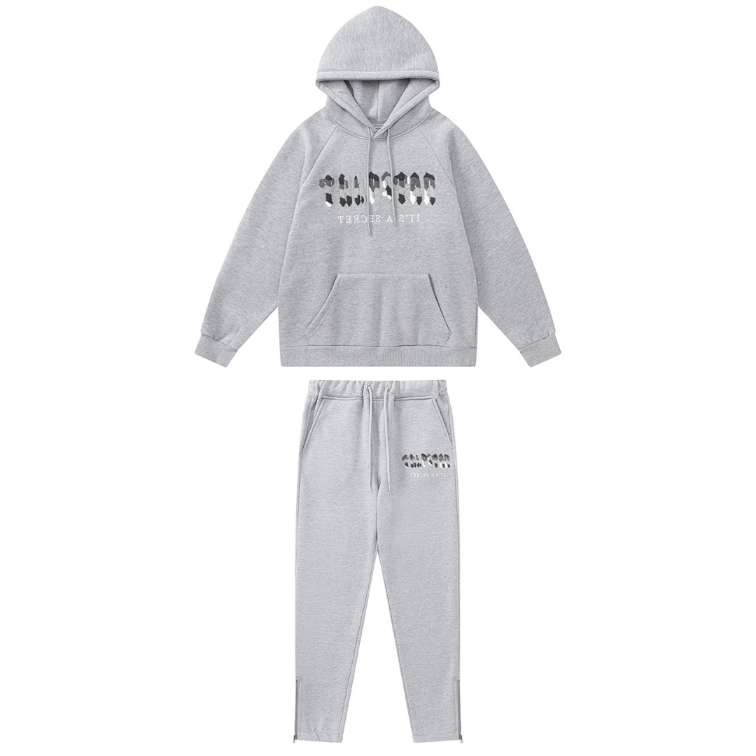 Trapstar Decoded Grauer Trainingsanzug: Luxuriöser Streetwear-Stil für Herren, Bequem & Trendy