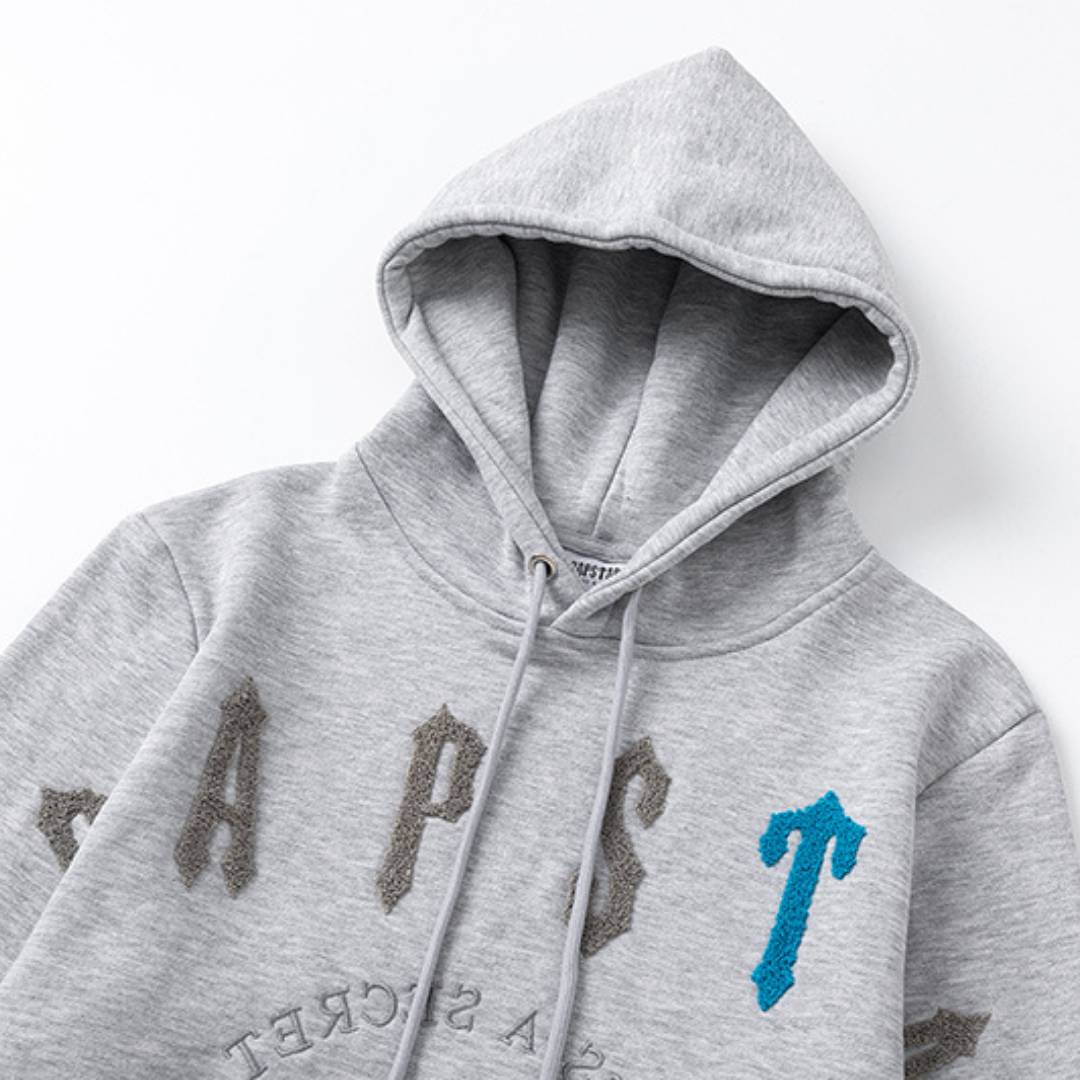 Trapstar Decoded Arch 2.0 Eisgrauer Designer Jogginganzug – Stylischer Freizeitanzug für Herren