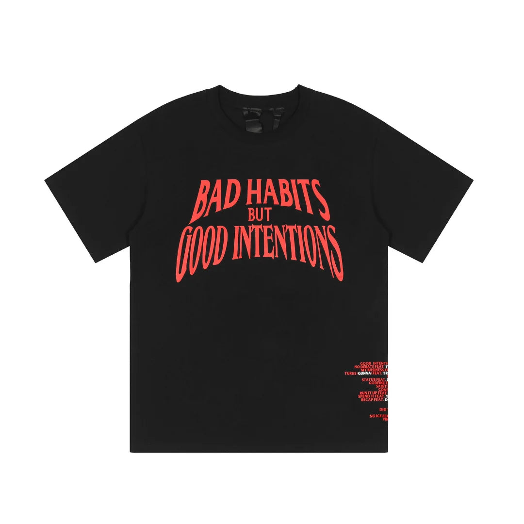V-LONE Bad Habits Good Intentions Herren T-Shirt: Kultiger Urban Streetwear Style
