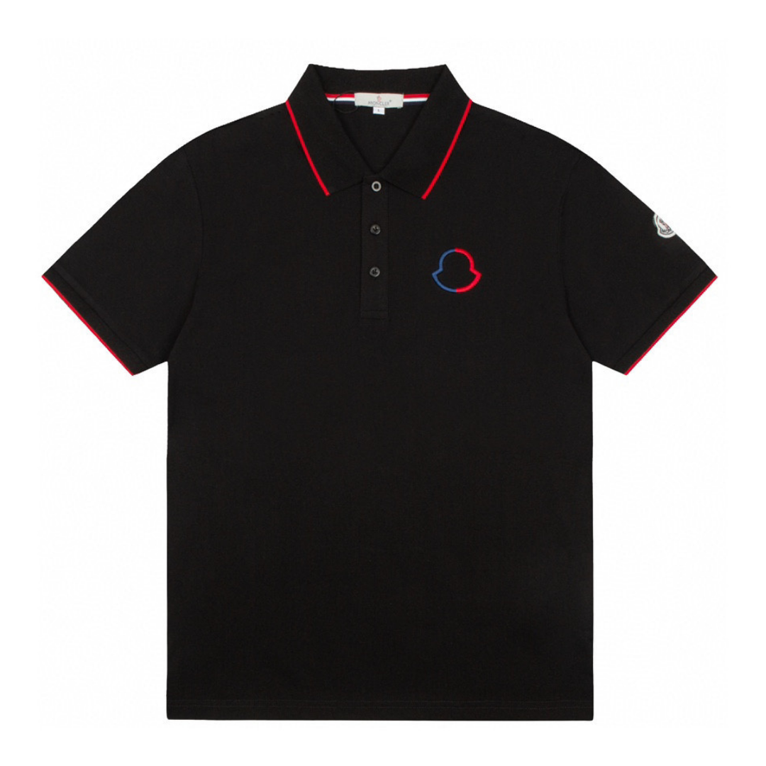 Moncler Luxus Herren Monogramm Polohemd: Stilvolles Baumwoll-T-Shirt für Freizeit