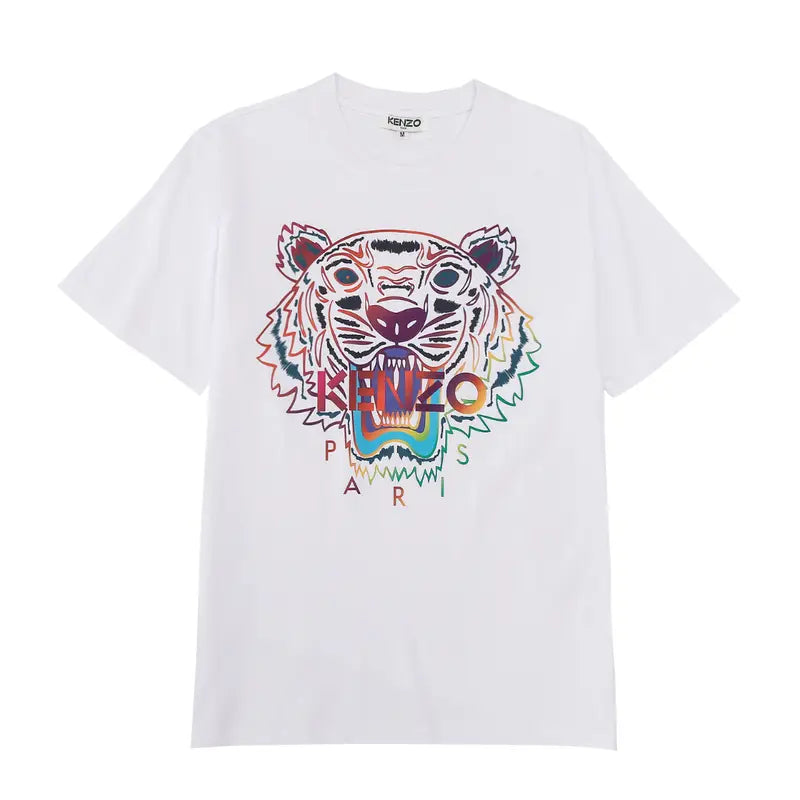 Kenzo Tigerkopf Ikonisches Baumwoll-T-Shirt für Herren, Französischer Stil, Japanische Einflüsse