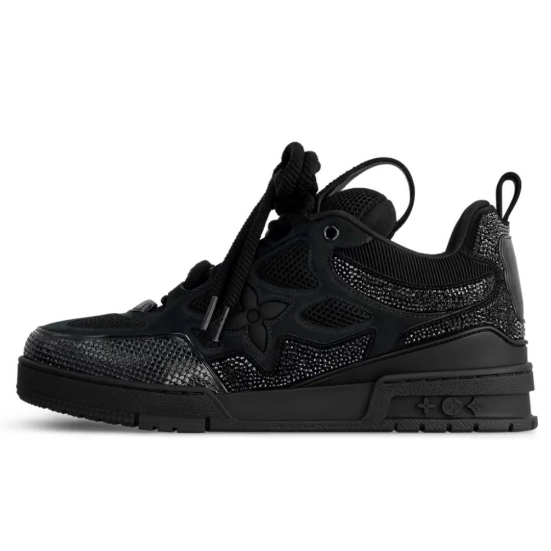 Exklusiver Louis Vuitton Skate Sneaker Schwarz Swarovski Kristalle Luxus Sportschuh