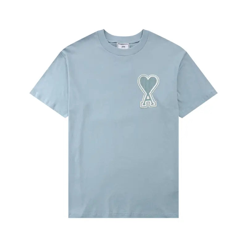 AMI Paris Herz-Logo Baumwoll-T-Shirt – Elegantes Designer Unisex Kurzarm Shirt