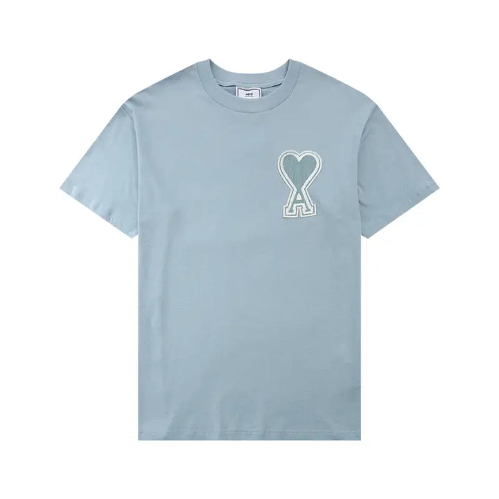 AMI Paris Herz-Logo Baumwoll-T-Shirt – Elegantes Designer Unisex Kurzarm Shirt