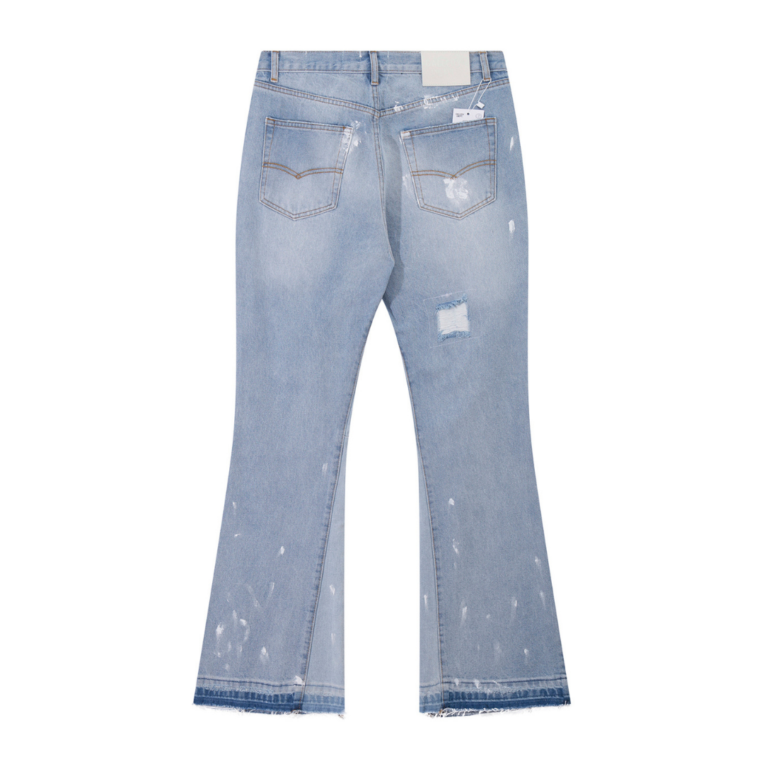 Gallery Dept. Bemalte Jeans: Luxuriöse Streetwear, Distressed Denim, Loose Fit