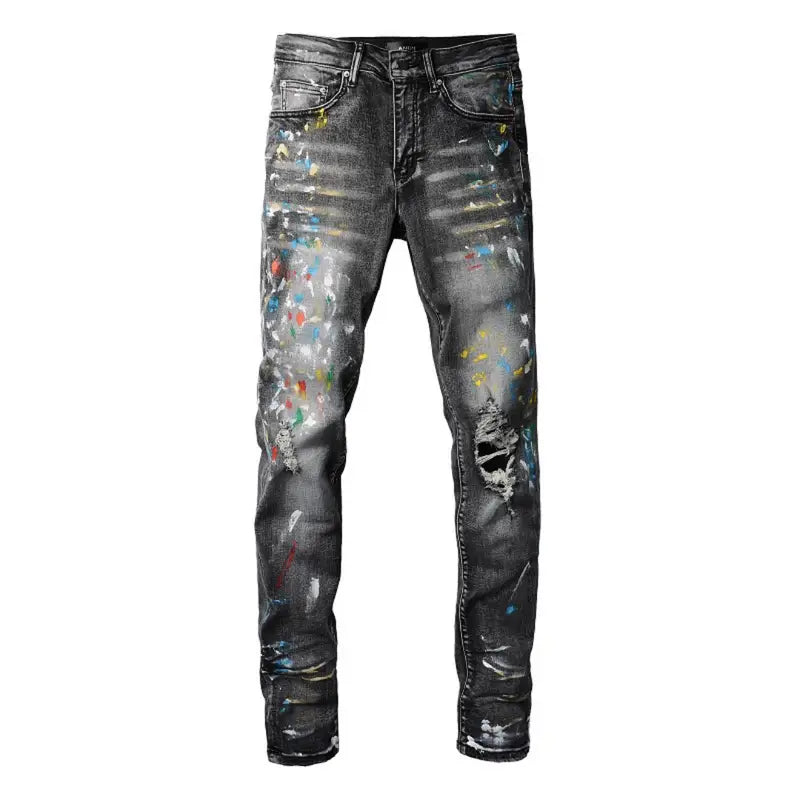 Amiri Distressed Paint Jeans Herren – Luxus Designer Denim mit Kunstvollen Farbspritzern