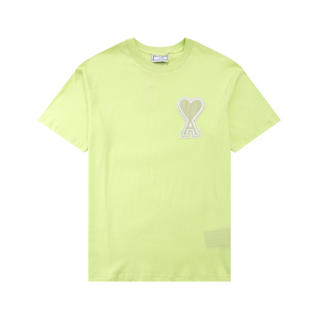 AMI Paris Herz Logo Baumwoll-T-Shirt für Herren – Stilvoll, Bequem, Zeitlos