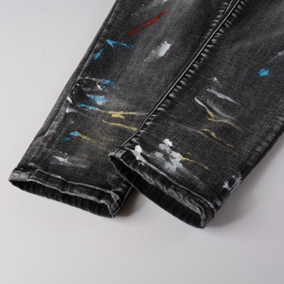 Amiri Distressed Paint Jeans Herren – Luxus Designer Denim mit Kunstvollen Farbspritzern