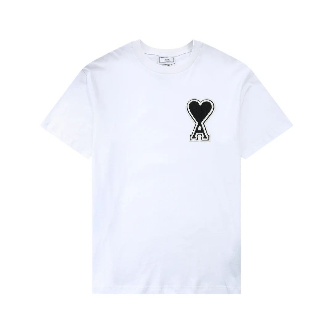 Stylisches AMI Paris Baumwoll-T-Shirt mit Herz-Logo für Herren