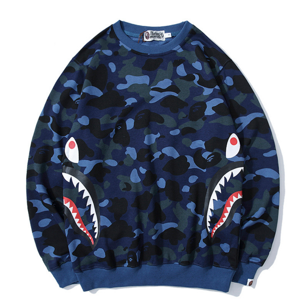 Exklusiver BAPE Shark Camo Hoodie – Japanischer Streetwear Kapuzenpullover für Style-Ikonen