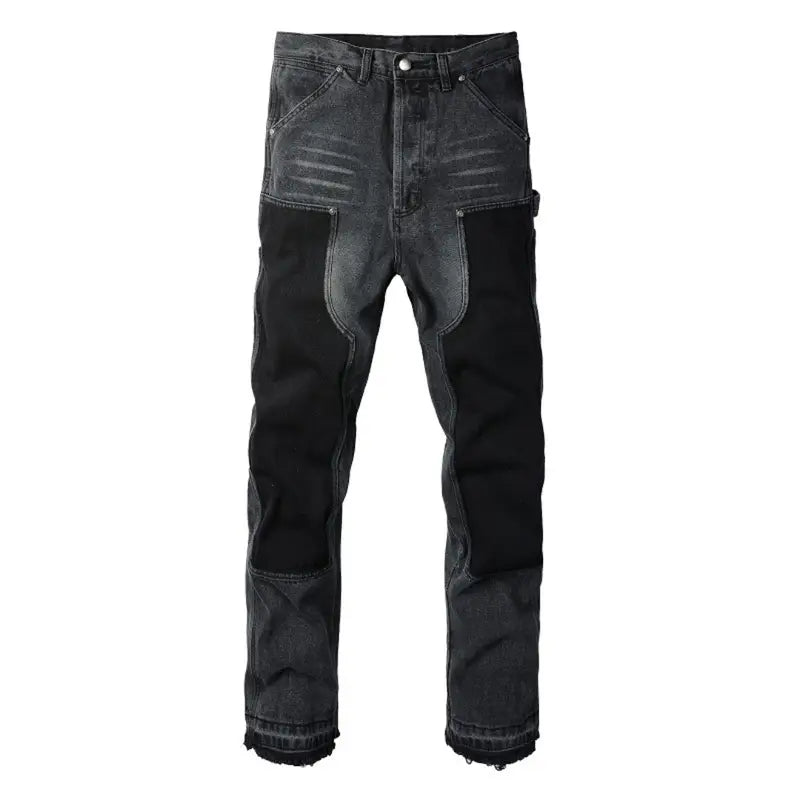 Luxuriöse Amiri Schwarze Patch Schlagjeans für Herren – Premium Designer Denim Style