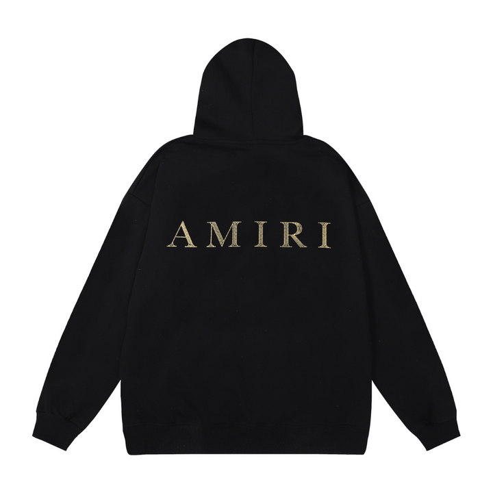 Amiri Luxus Gold Logo Kapuzenpullover Herren – Premium Streetwear Bequemer Hoodie