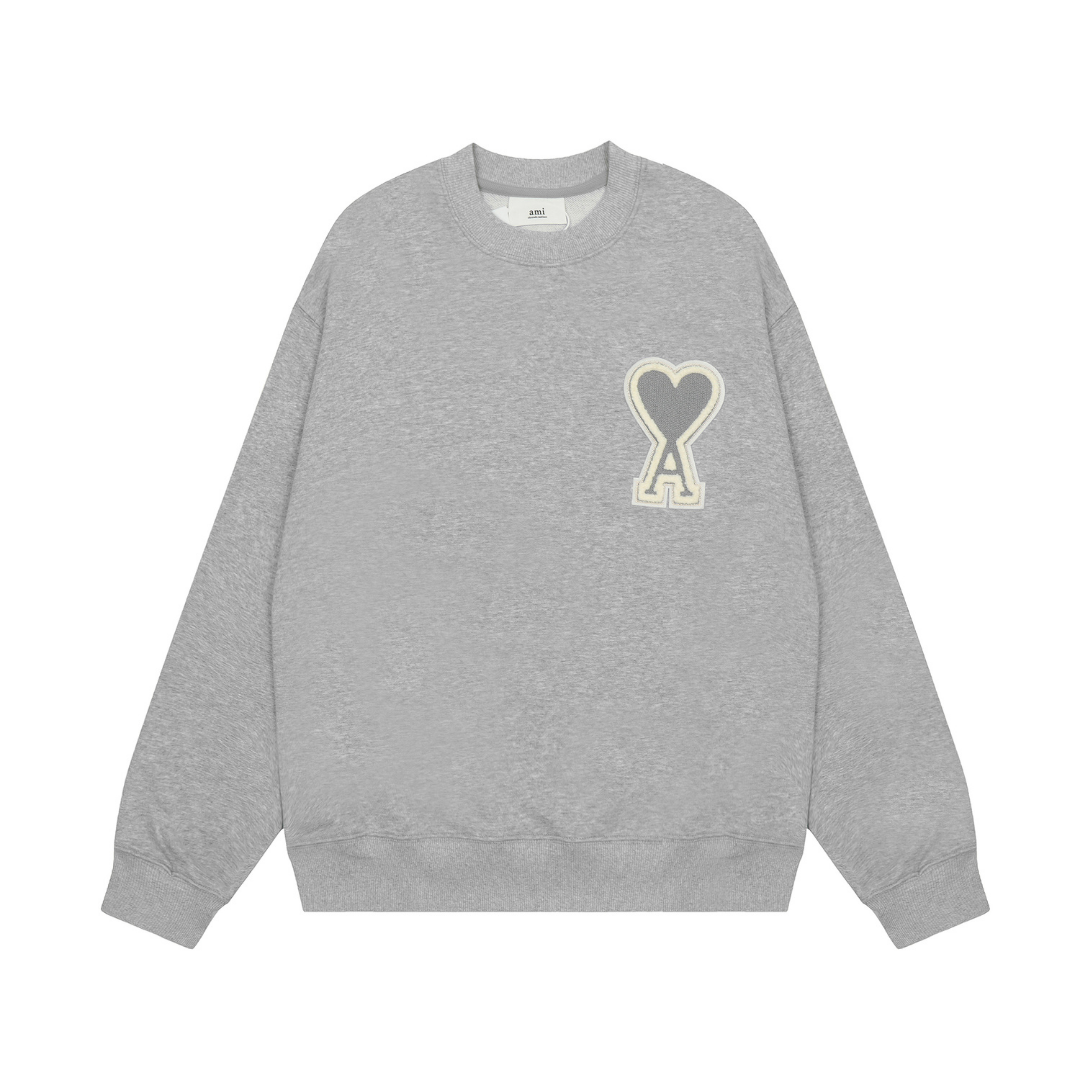 Luxuriöser AMI Paris Hoodie Unisex Baumwolle Herz-Logo Komfort Stilvoller Pullover