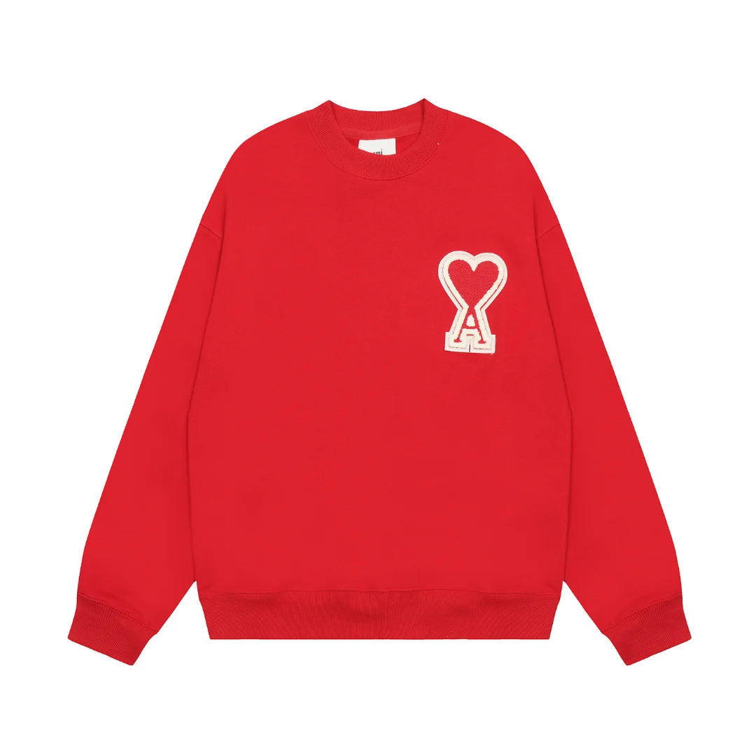 Exklusiver AMI Paris Herz Logo Unisex Hoodie – Bequemer Baumwoll-Pullover für Stilbewusste