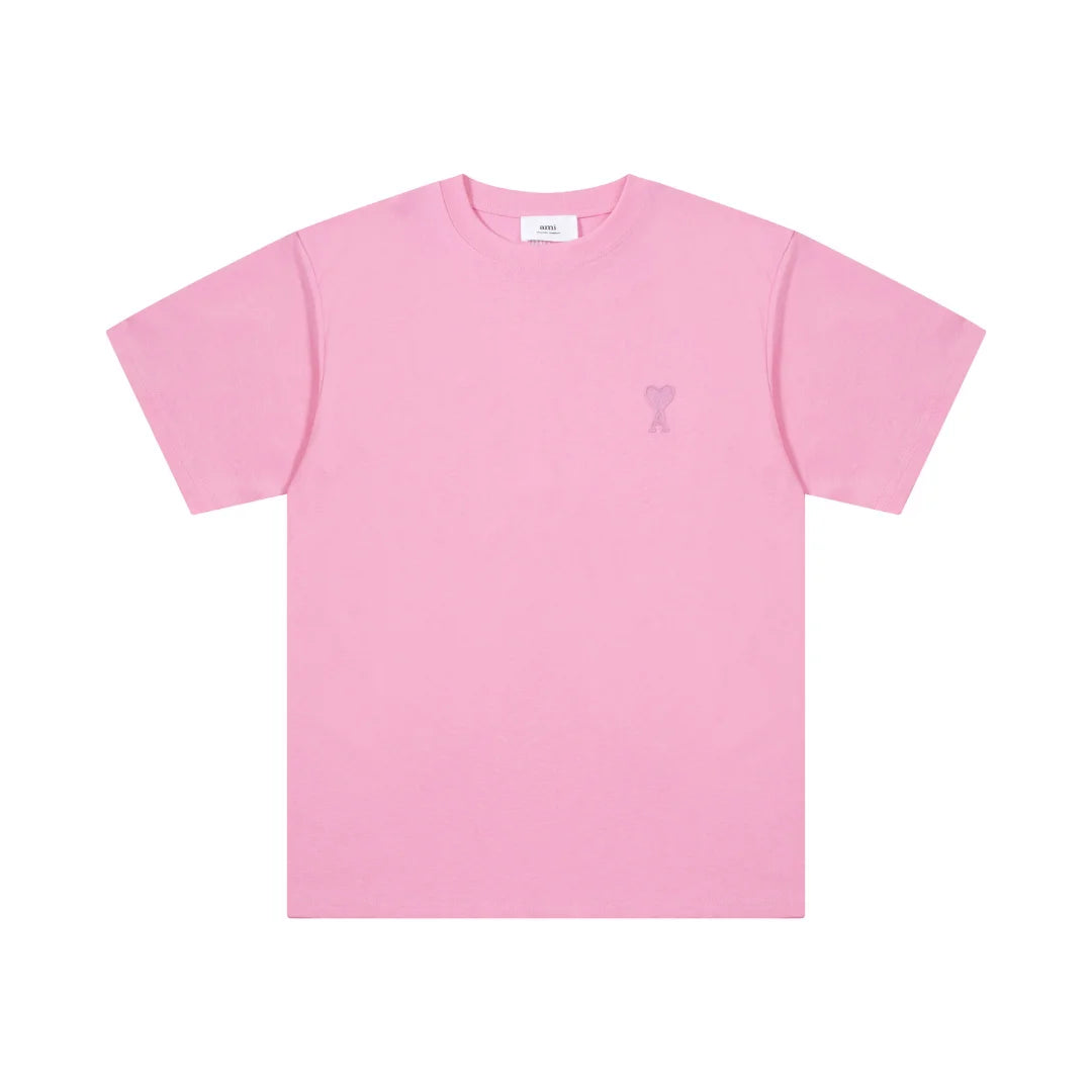 AMI Paris Unisex Baumwoll-T-Shirt mit Herzlogo – Stilvolles Designer-Basic für jeden Anlass