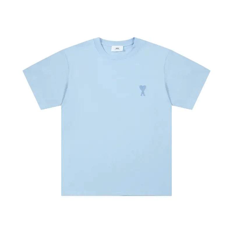 AMI Paris Unisex Baumwoll-T-Shirt mit Herz-Logo, vielseitig, stilvoll, bequem