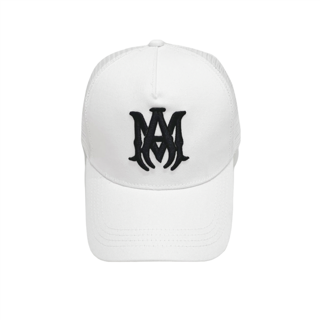 Exklusive Amiri Logo Kappe Weiß/Schwarz – Premium Designer Basecap für Streetwear-Fans