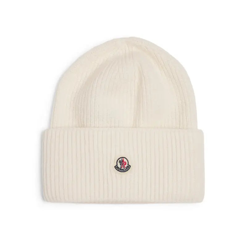 Moncler Luxuriöser Beiger Wollmützen-Hut für Winter Wärme & Stil
