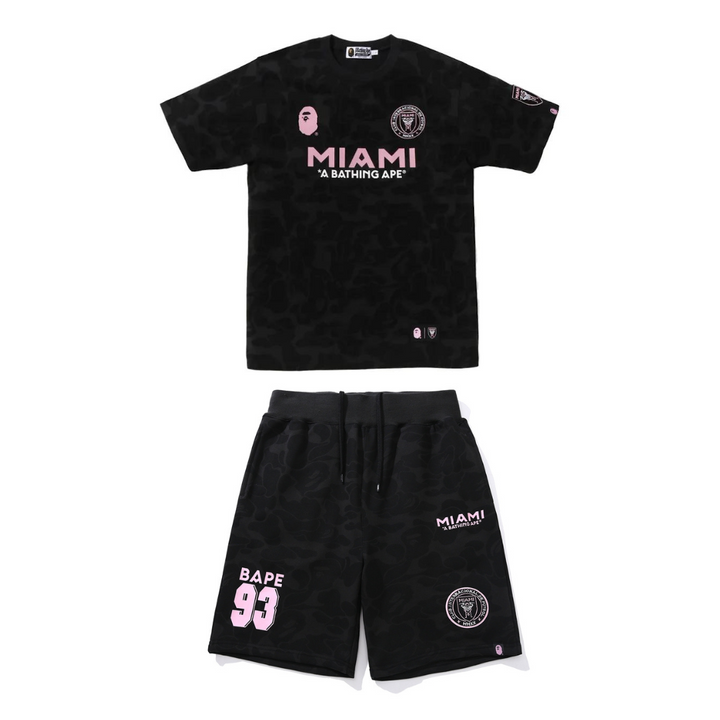 BAPE Miami Hai Camo Streetwear Set T-Shirt Shorts Exklusives Urban Mode Outfit