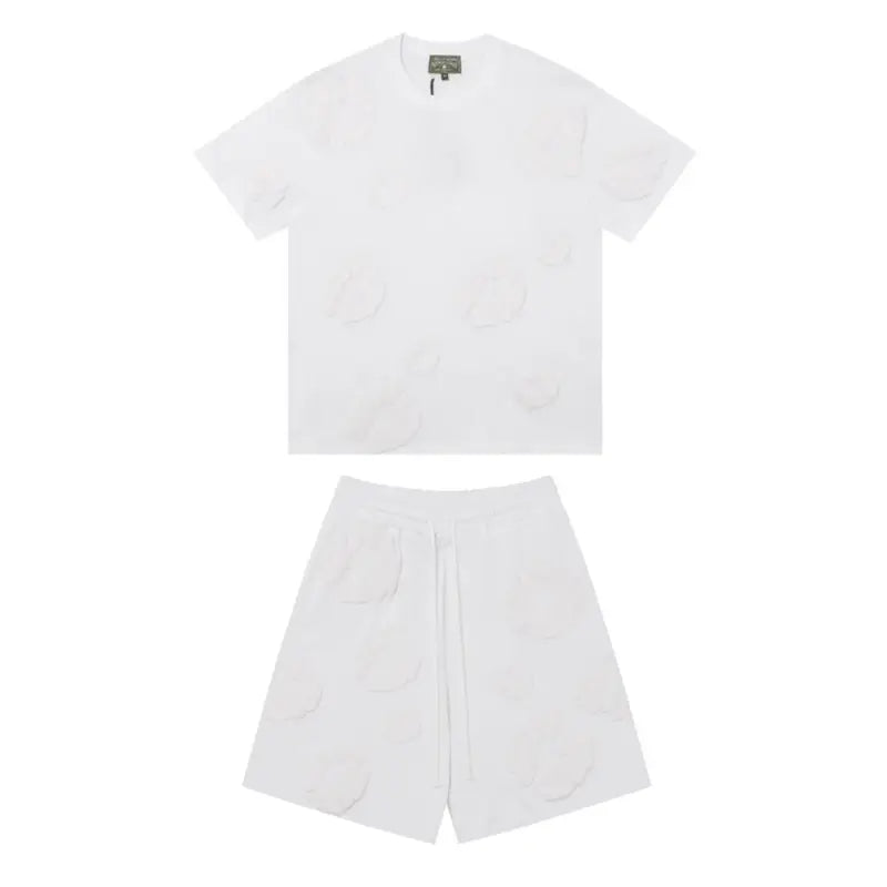 Denim Tears Dreifach Weißes Kurzes Set – Stilvoller Komfort für Herren