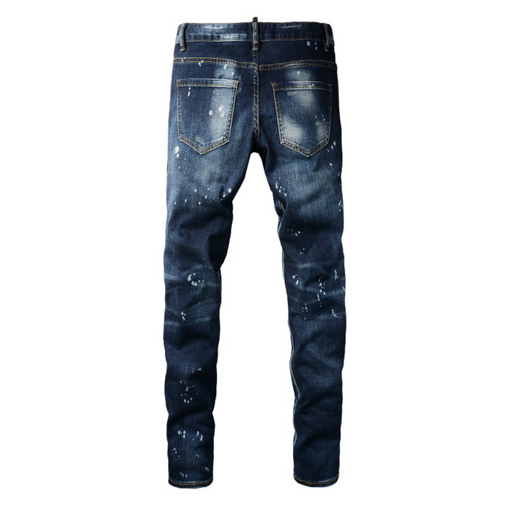 Amiri Paint Drip Blaue Herrenjeans – Luxuriöser Streetwear-Stil mit einzigartigem Design