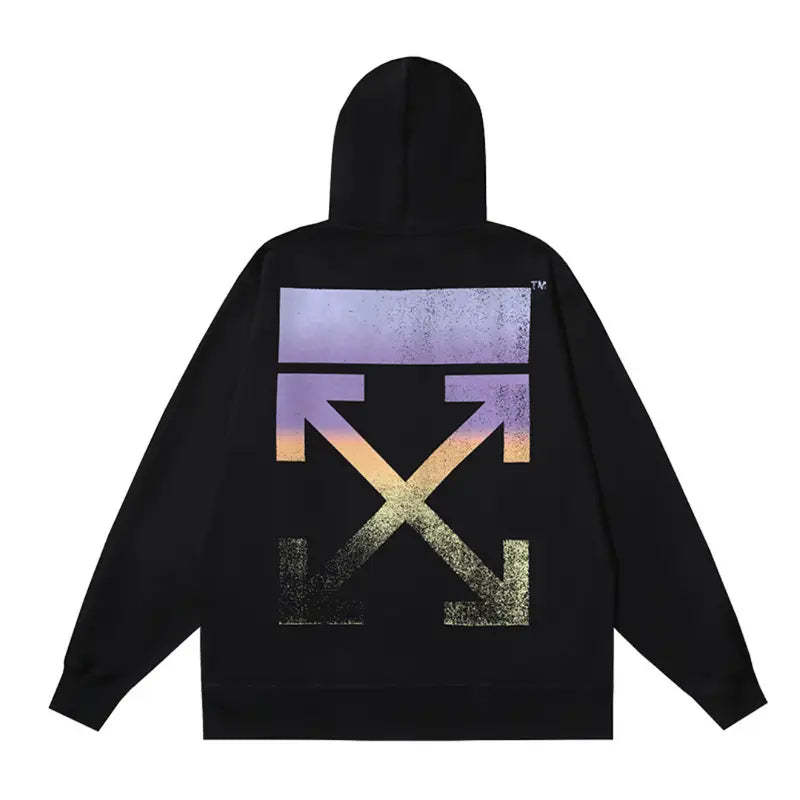 Off-White Luxus Streetwear Hoodie mit Monogramm Grafikdruck Schwarz Bequem