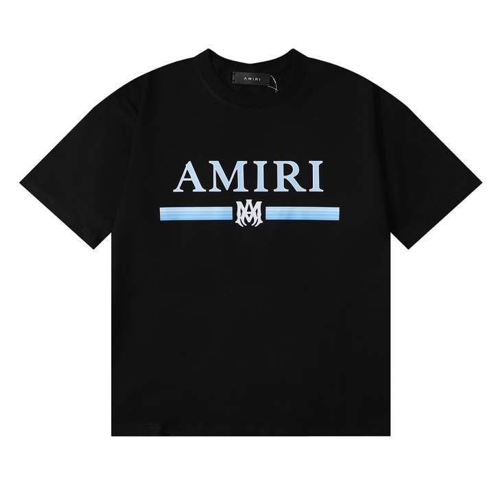 Amiri Luxus Logo Bar Baumwoll-T-Shirt – Premium Kurzarm Herren-Stil
