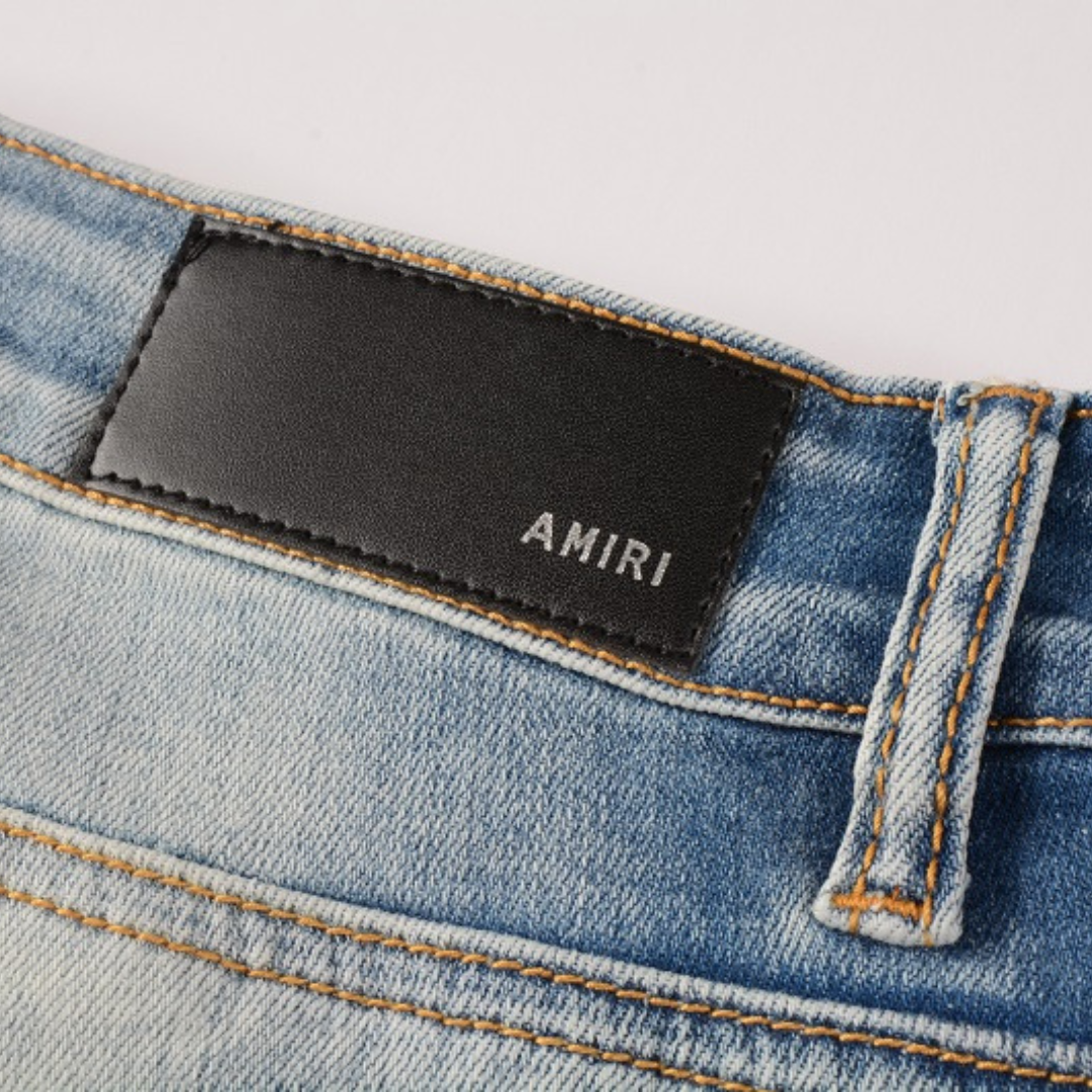 Amiri Blaue Distressed Designer Jeans für Herren – Stylisch, Hochwertig, Modern