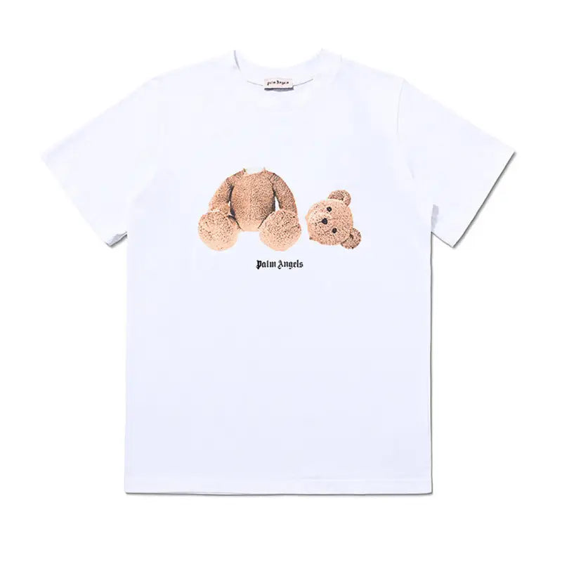 Luxuriöses Palm Angels Bären-Grafik T-Shirt Hochwertige Baumwolle Streetwear Mode Shirt
