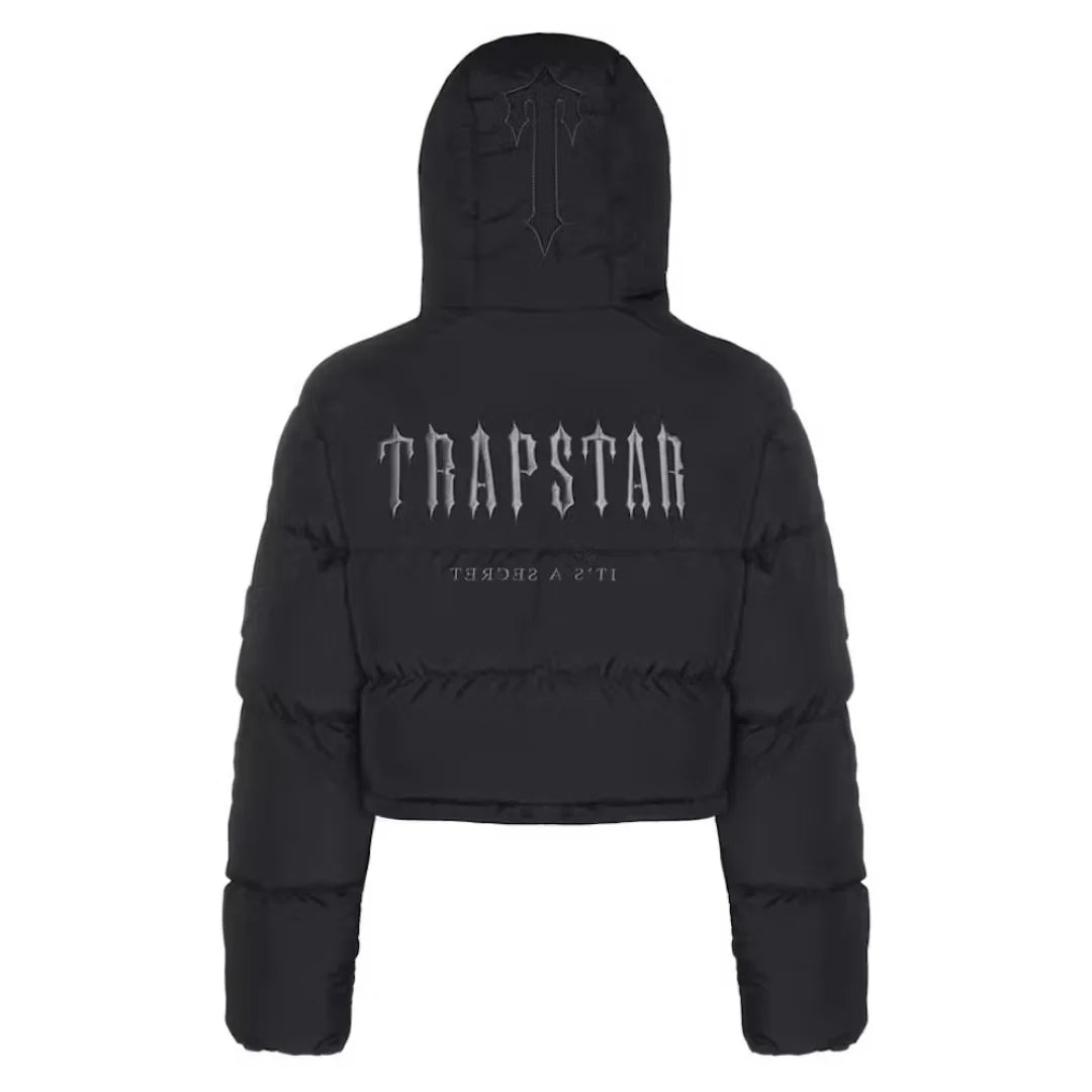 Trapstar Damen Decoded Kapuzen Pufferjacke 2.0 Schwarz Urban Streetwear Winter
