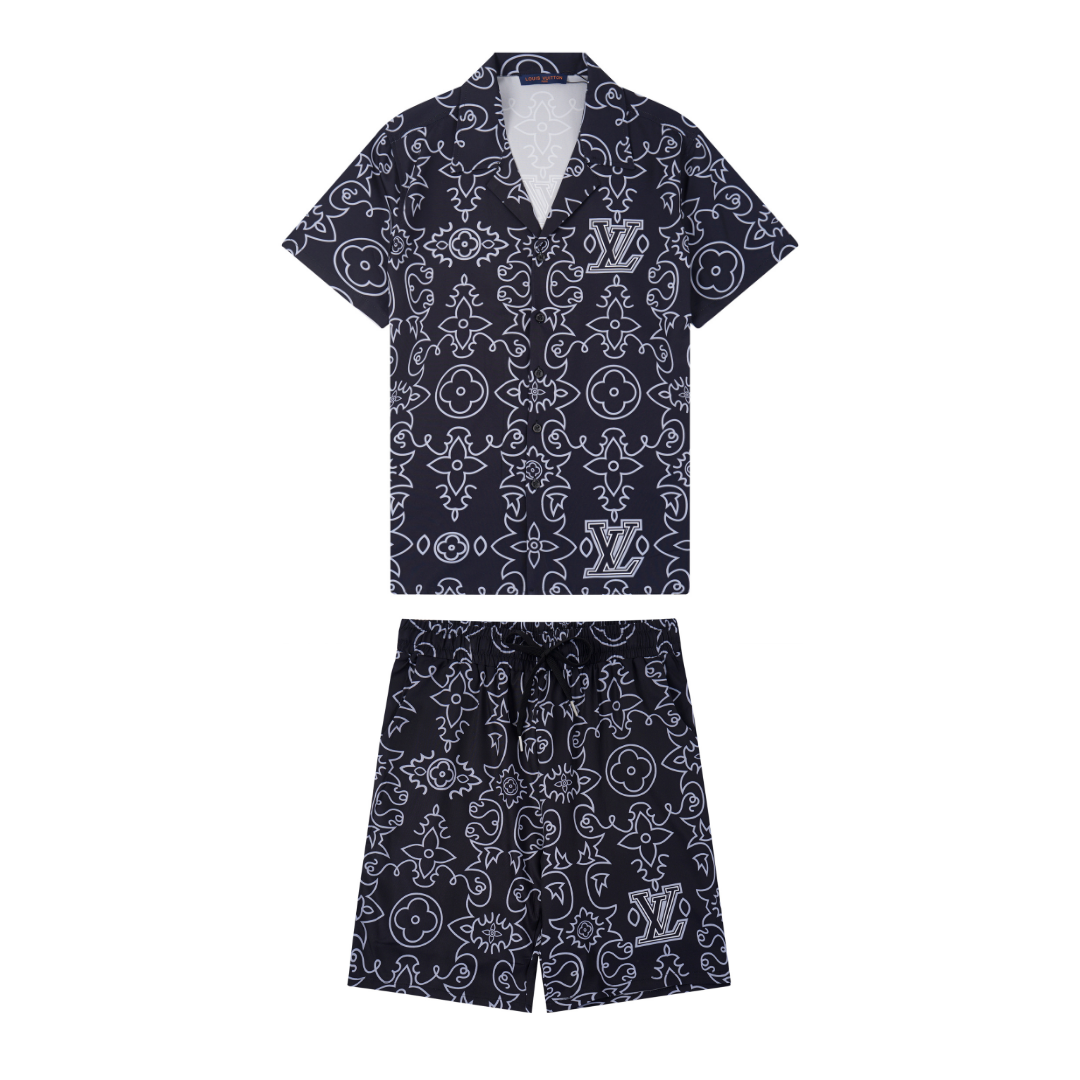 Louis Vuitton Kurz-Set: Luxuriöses Designer-Outfit, Monogramm-Muster, Sommer-Komfort