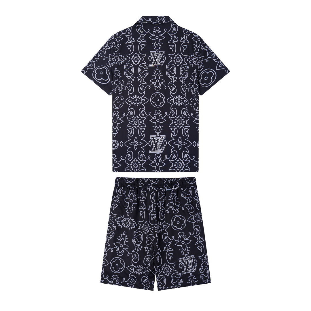 Louis Vuitton Kurz-Set: Luxuriöses Designer-Outfit, Monogramm-Muster, Sommer-Komfort