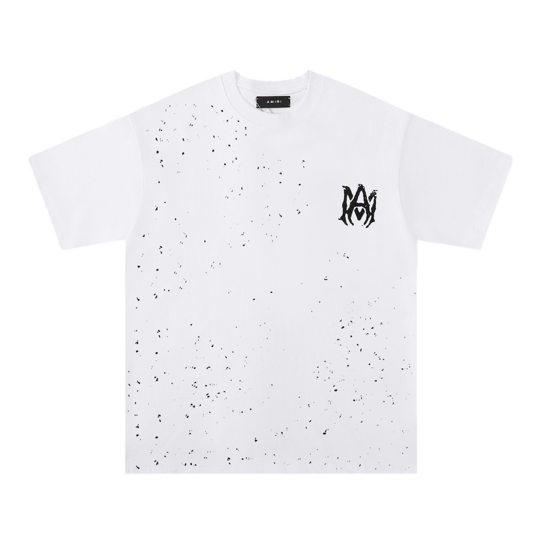 Amiri Luxus T-Shirt Herren Baumwolle Schwarz Weiß Designer Streetwear Rundhals Kurzarm