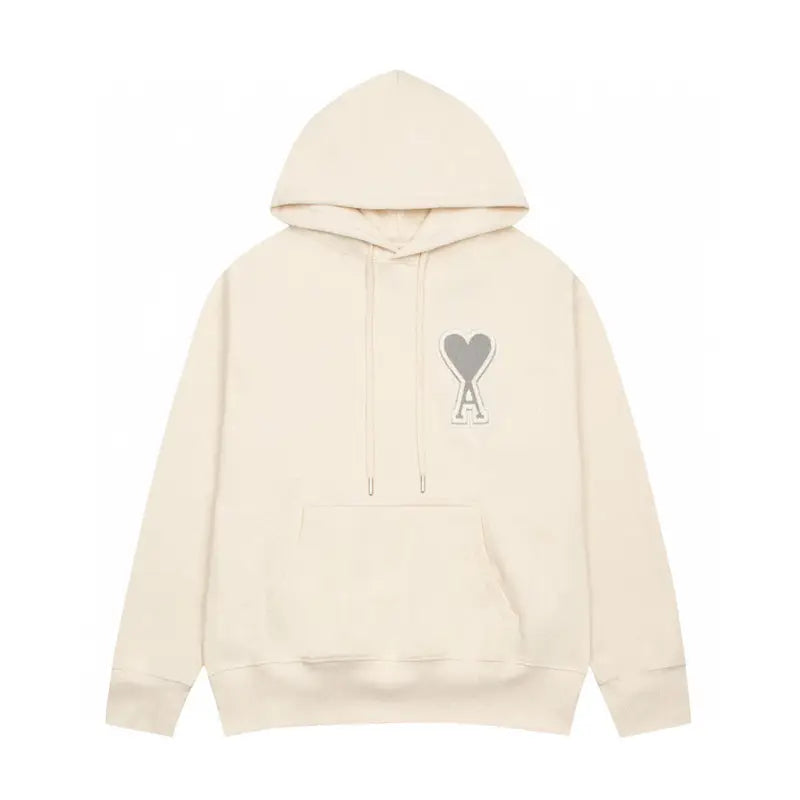 Exklusiver AMI Paris Herz-Logo Kapuzenpullover Hochwertiger Baumwoll-Hoodie Unisex-Design