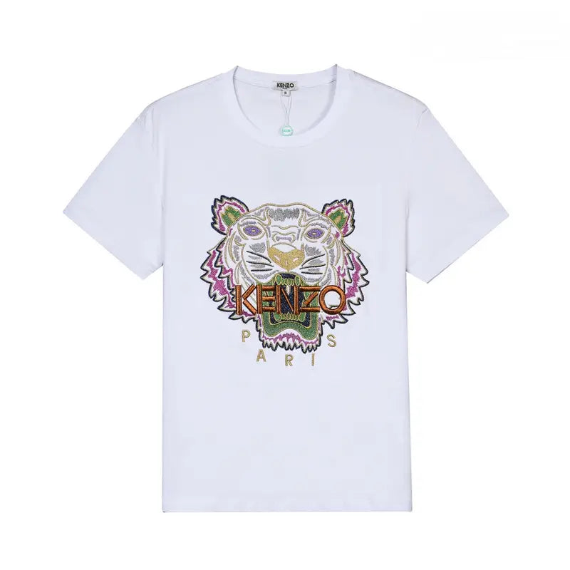 Kenzo Tiger Paris Logo Herren T-Shirt: Premium Baumwolle, Kurzarm, Designer Streetwear