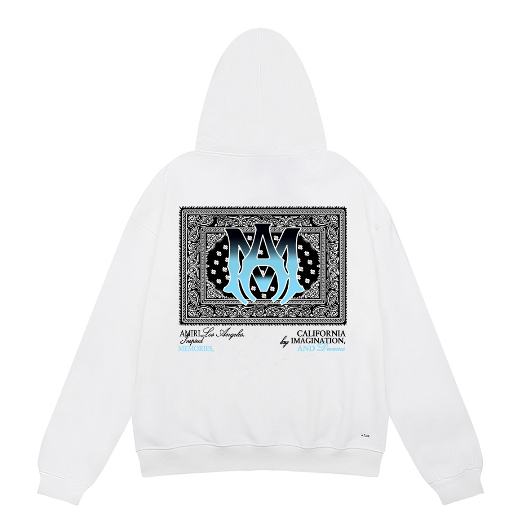 Amiri Bandana Luxus Hoodie Kapuzenpullover Stylisch Hochwertig Design Streetwear Schwarz