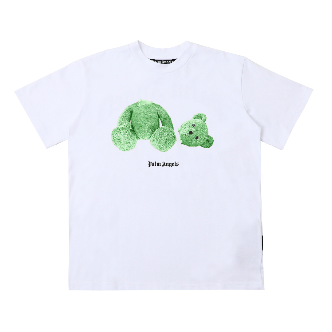 Palm Angels Bären-T-Shirt Hochwertiger Baumwoll-Streetwear-Print Modernes Luxus-Design
