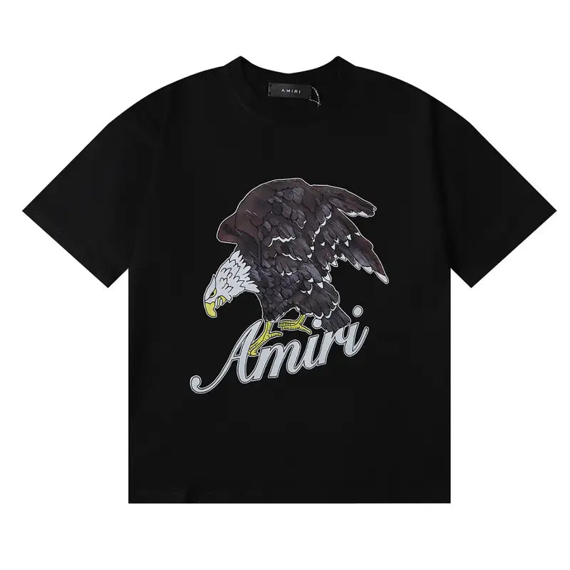 Amiri Adler Designer T-Shirt Herren Schwarz Luxus Streetwear Baumwolle Kurzarm Top