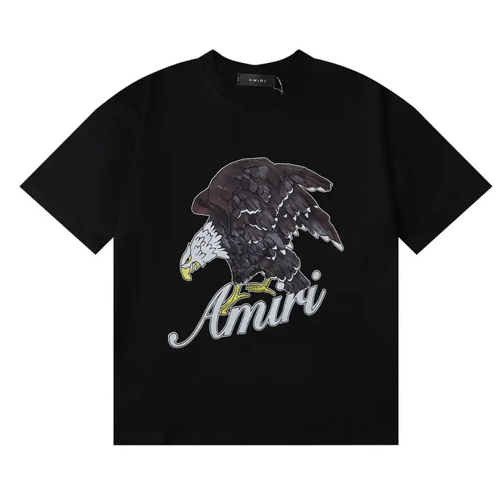 Amiri Adler Designer T-Shirt Herren Schwarz Luxus Streetwear Baumwolle Kurzarm Top