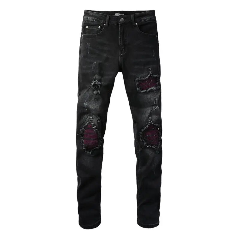 Amiri Schwarze Ripped Jeans: Luxuriöser Streetstyle, Handgefertigt, Perfekte Passform