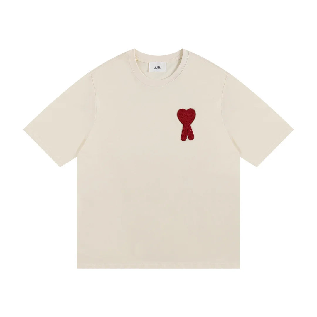 AMI Paris Baumwoll T-Shirt Herren: Stilvoll, Bequem, Herzlogo Design, Zeitlos Elegant