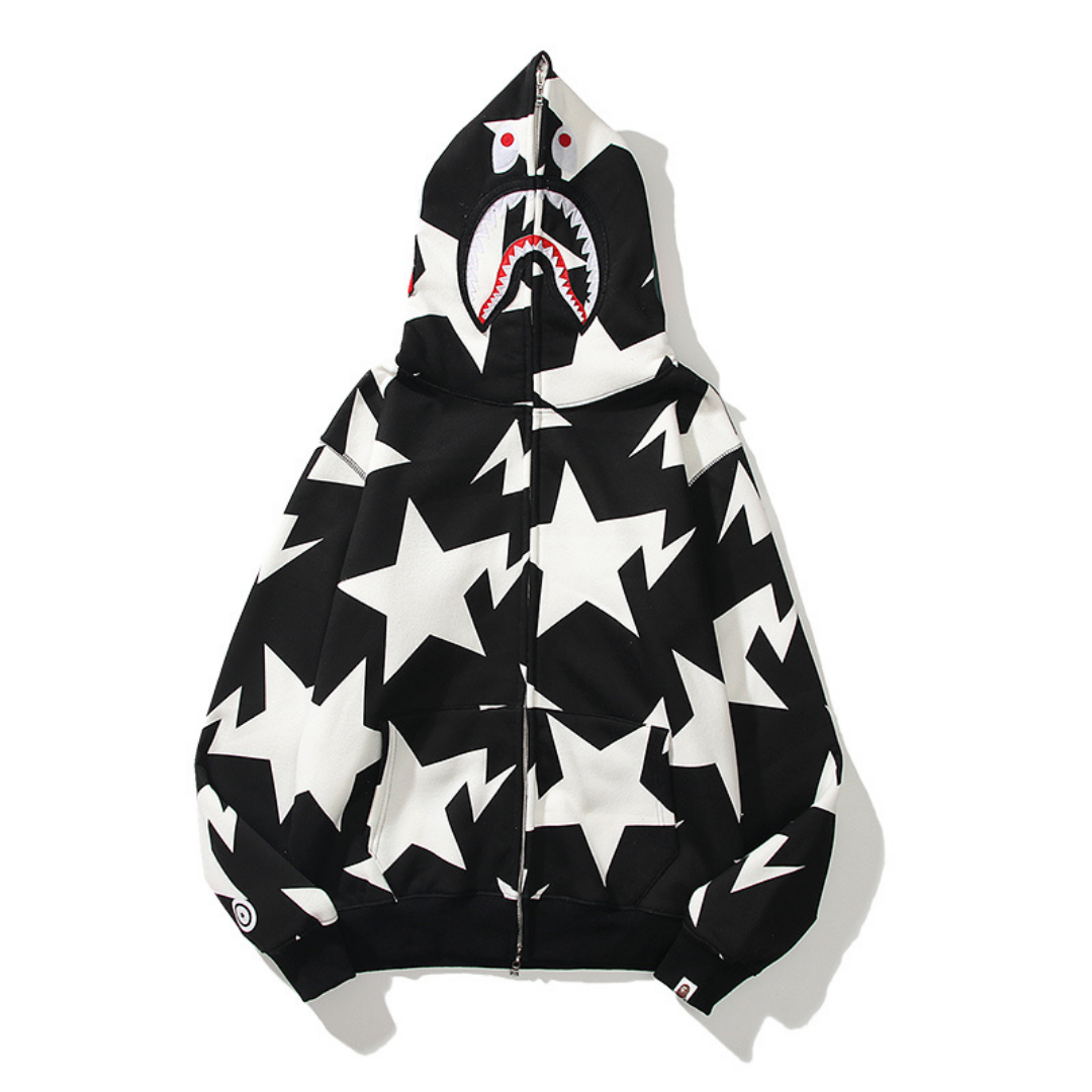 Exklusiver BAPE Streetwear Hoodie – Bequemer Affenkopf-Print Kapuzenpullover für Herren