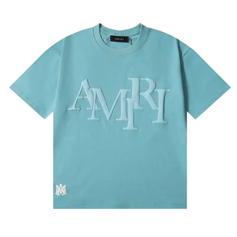 Amiri Staggered Logo T-Shirt: Luxuriöses Designer-Shirt für Herren, Oversized Passform
