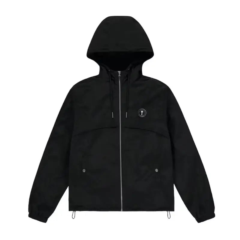Authentischer Trapstar Irongate Schwarzer T Windbreaker – Stilvoller Urbaner Look