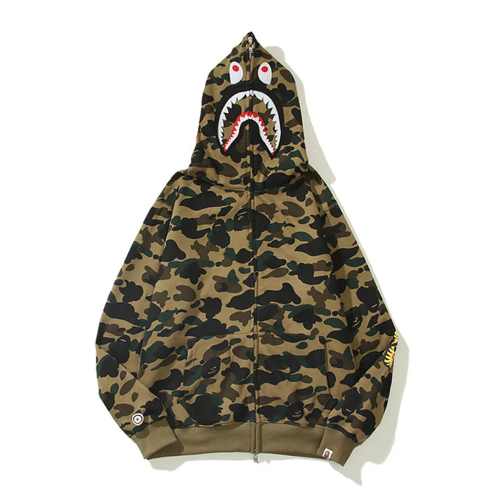 BAPE Shark Camo Hoodie – Exklusiver Streetwear Kapuzenpullover für Herren und Damen
