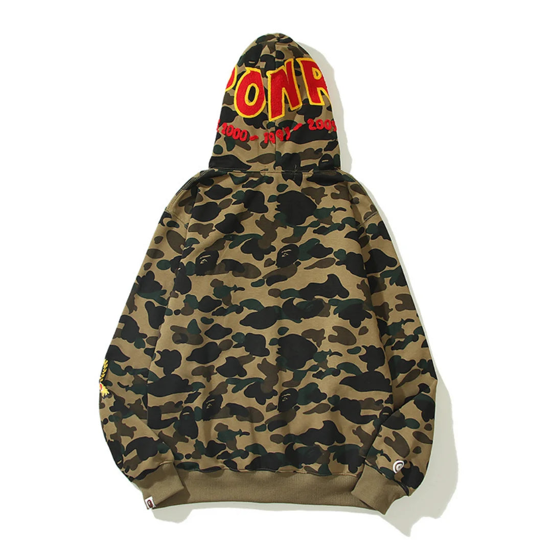 BAPE Shark Camo Hoodie – Exklusiver Streetwear Kapuzenpullover für Herren und Damen