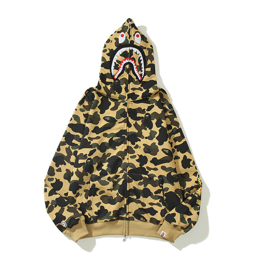 Exklusiver BAPE Shark Camo Hoodie – Luxuriöser Streetwear für den ultimativen Style